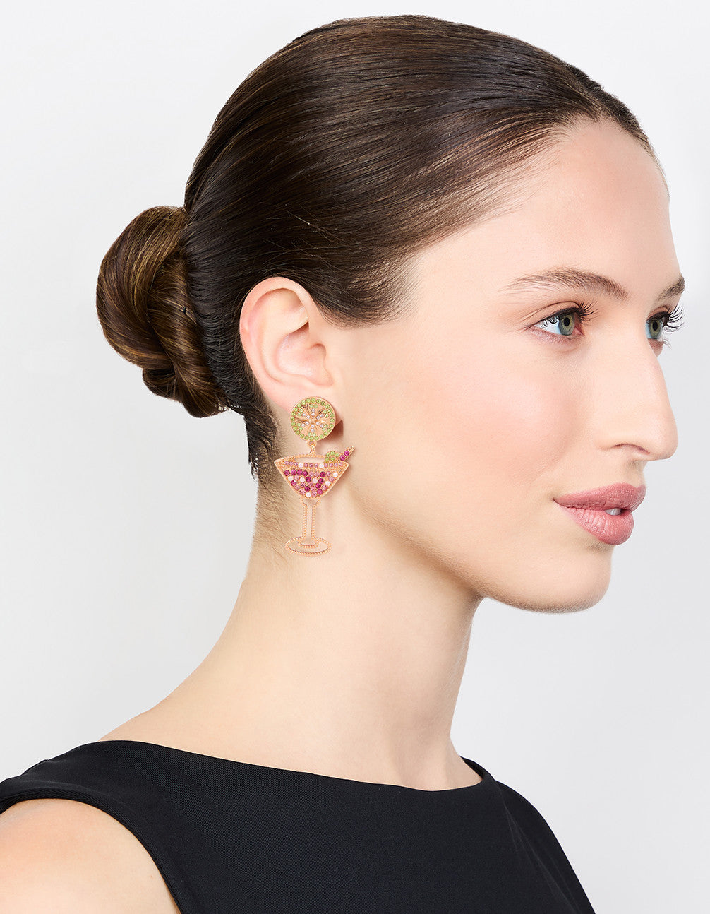 Gold Martini Multi Drop Earrings