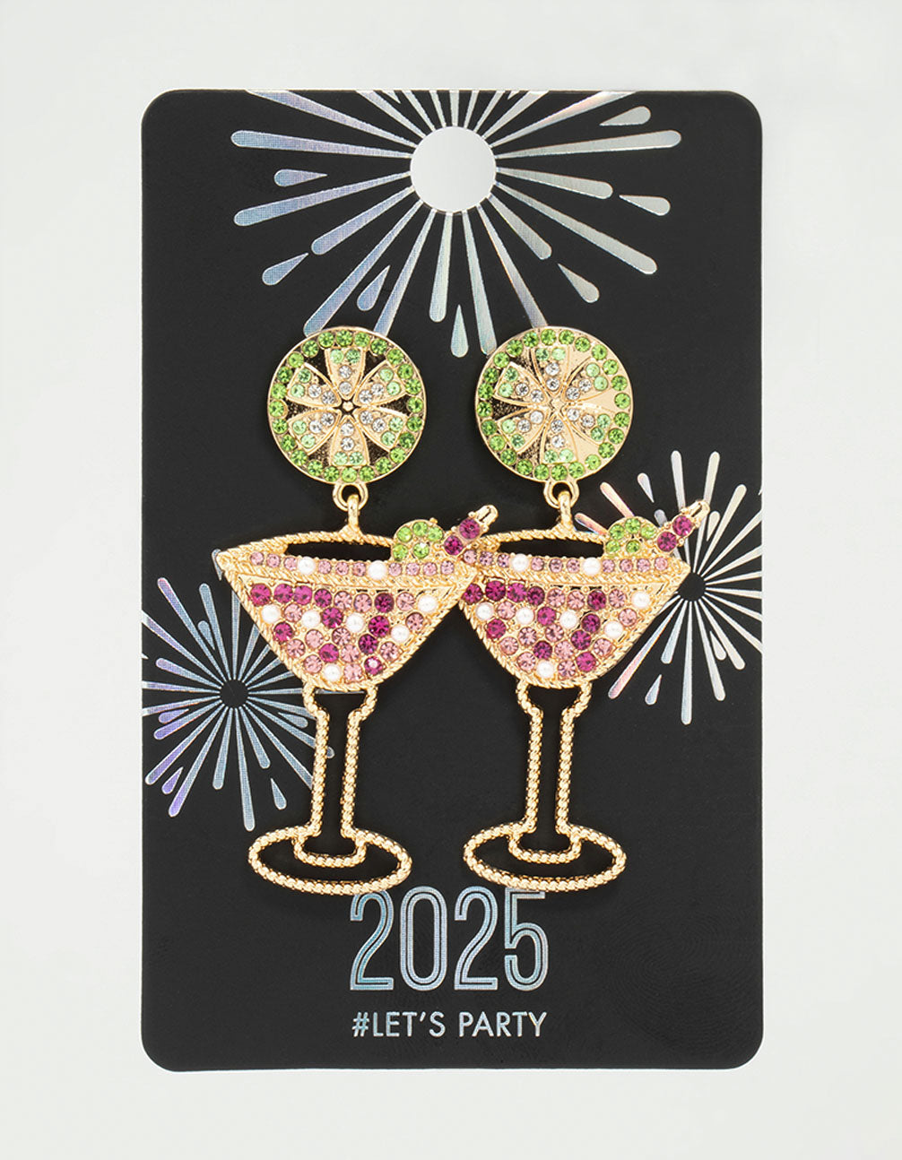 Gold Martini Multi Drop Earrings