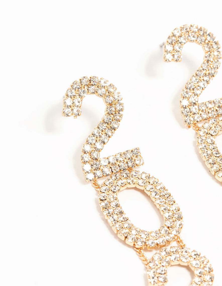 Gold Diamante 2025 Drop Earrings