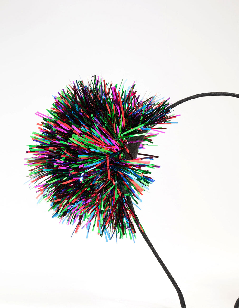 Multicoloured Tinsel Pom Pom Headband