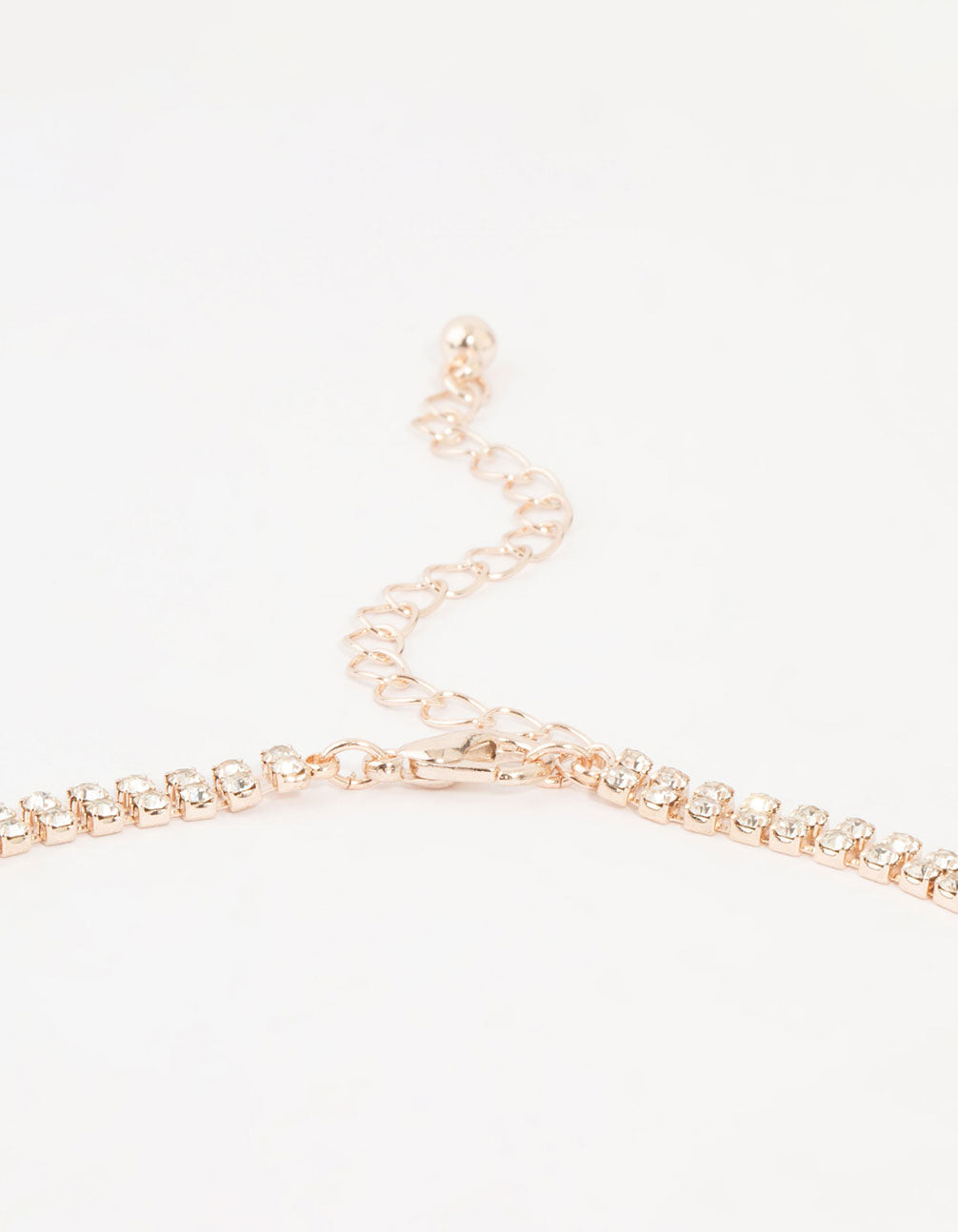 Rose Gold Diamante Tassel Y-Necklace