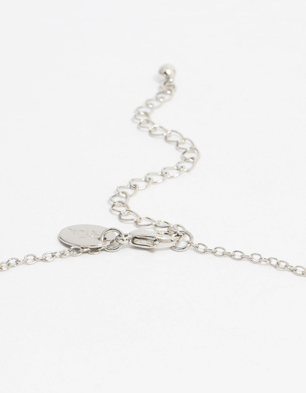 Silver Diamante Circle Link Pendant Necklace