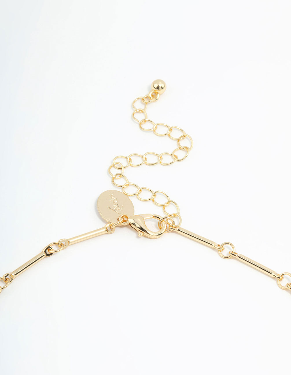 Gold Plated Heart & Bow Charm Necklace