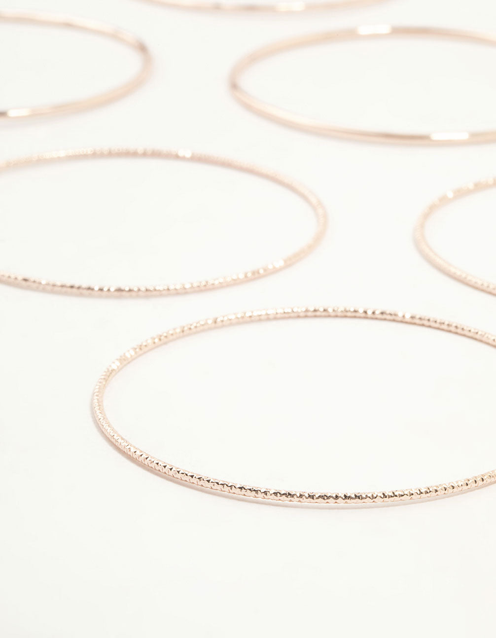 Rose Gold Twisted & Plain Thin Bangles 9-Pack