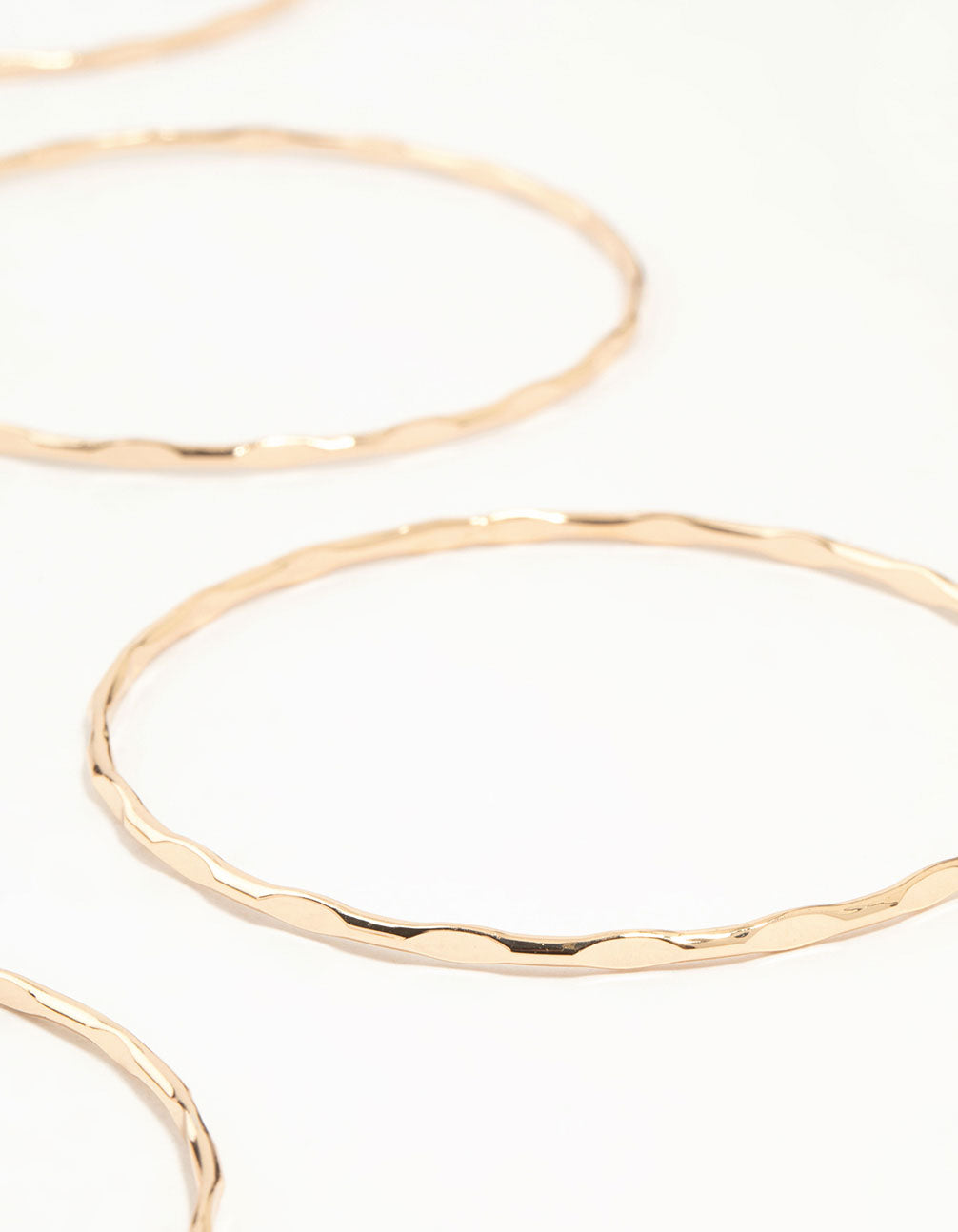 Gold Hammered Flat Bangles 9-Pack