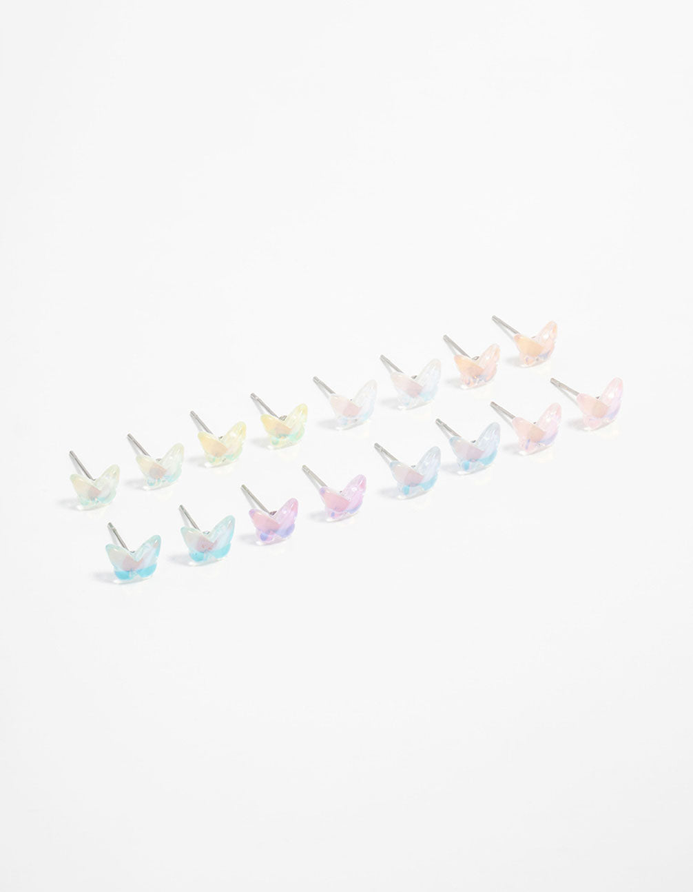 Acrylic Basic Butterfly Stud Earrings 8-Pack