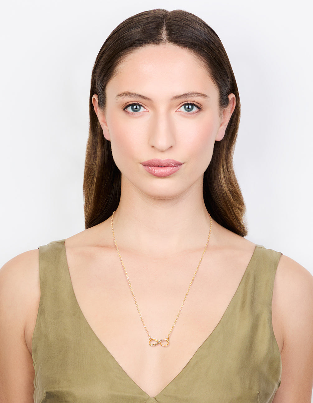 Gold Diamante Infinity Necklace