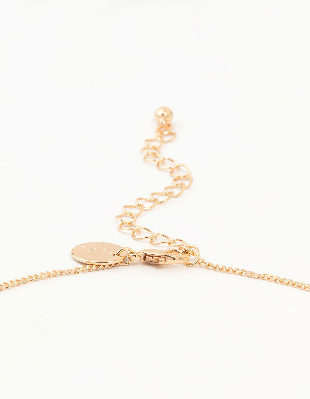 Gold Diamante Bow Drop Necklace