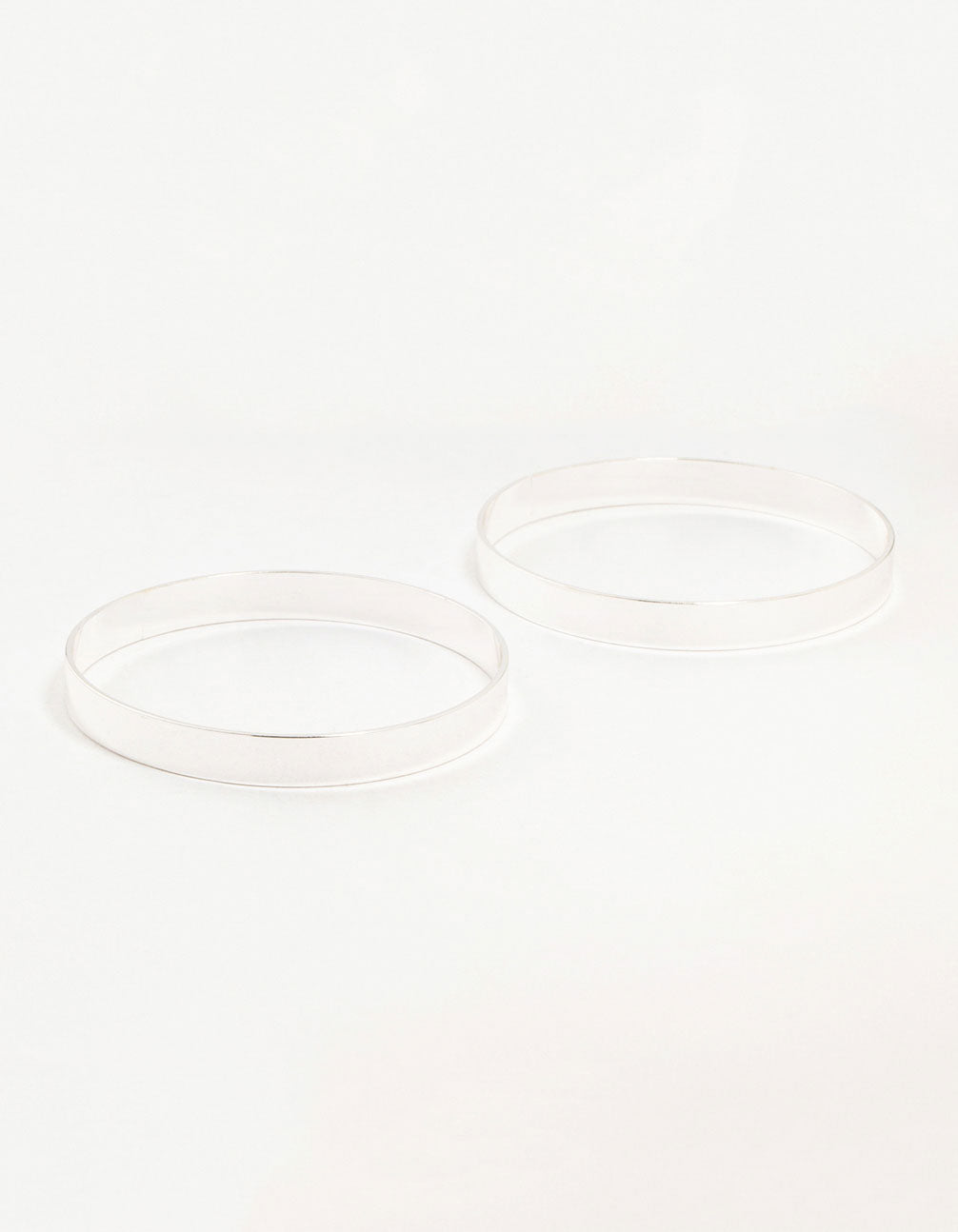 Flat Silver Bangles 2-Pack