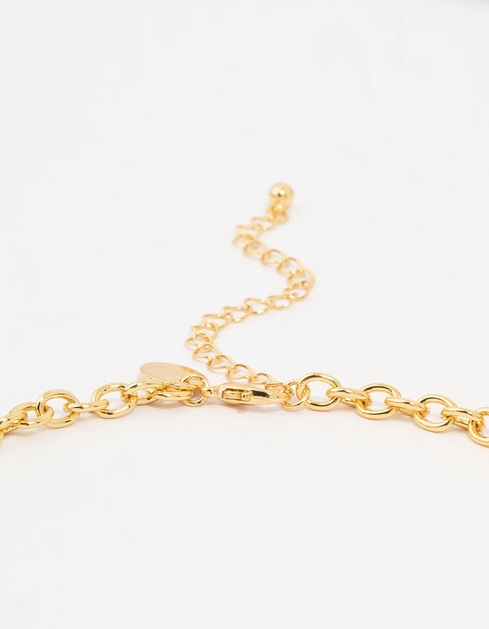 Gold Plated Evil Eye & Clover Charm Necklace
