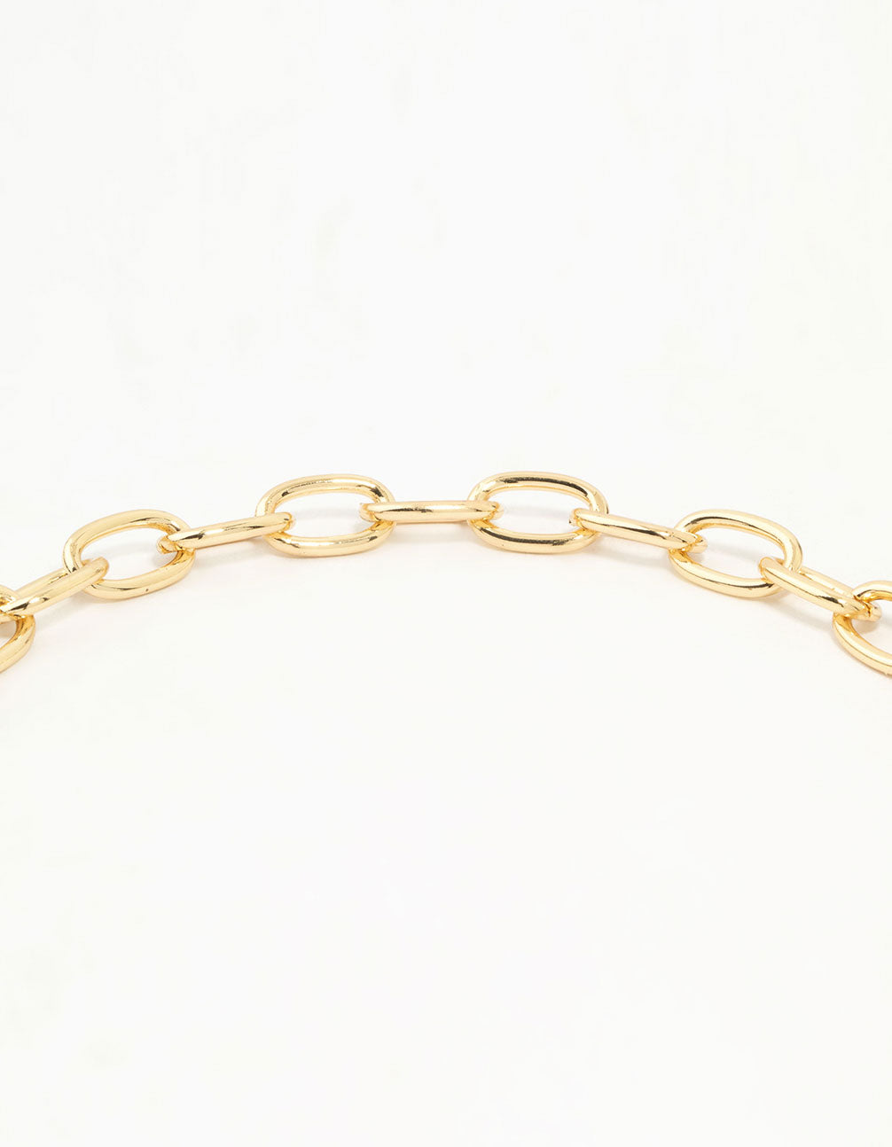 Gold Plated Link Heart Clasp Necklace