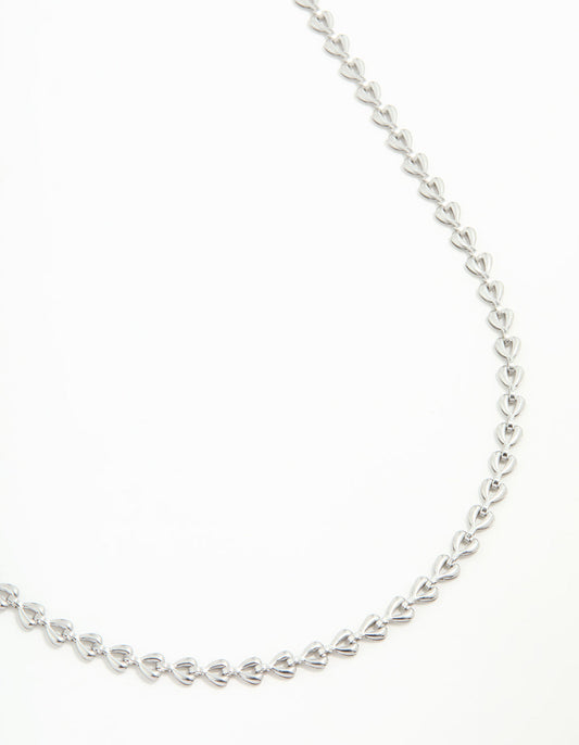 Waterproof Stainless Steel Mini Heart Link Necklace