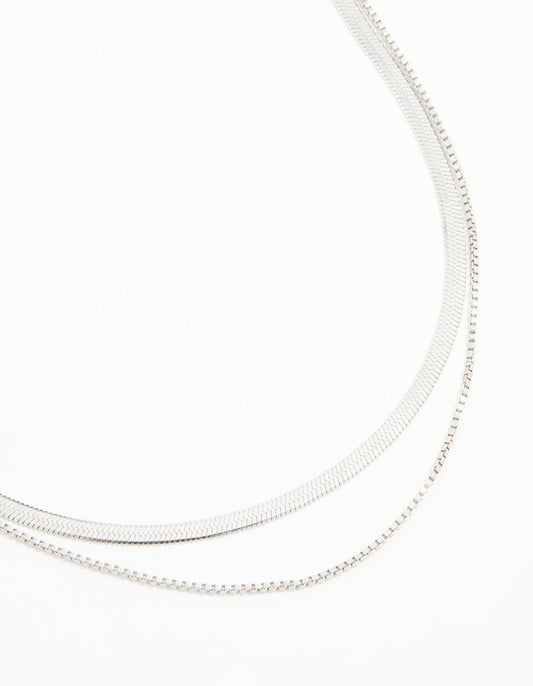 Waterproof Stainless Steel Chain Layered Necklace