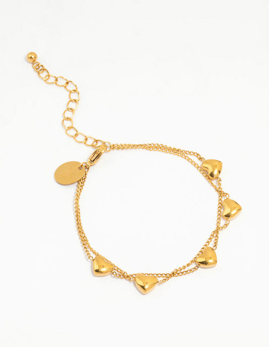 Waterproof Gold Plated Stainless Steel Flower Petal Charm Bracelet
