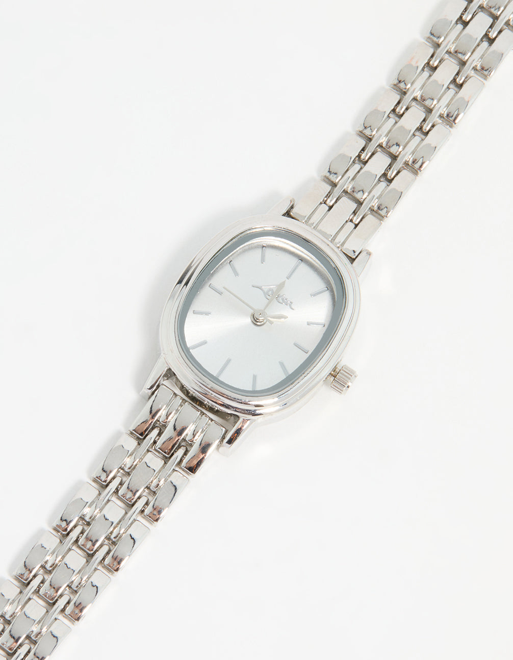 Silver Small Oval Watch