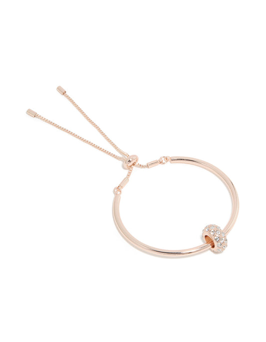 Rose Gold Circle Toggle Bangle