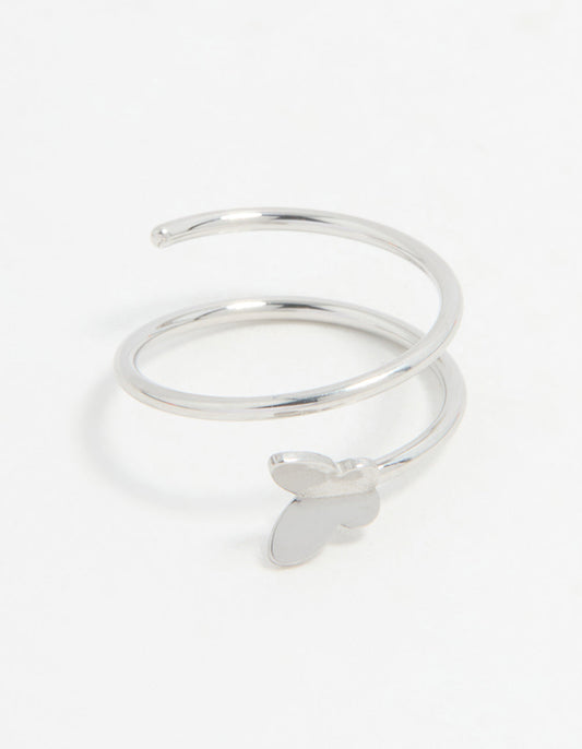 Surgical Steel Butterfly Spiral Nose Ring