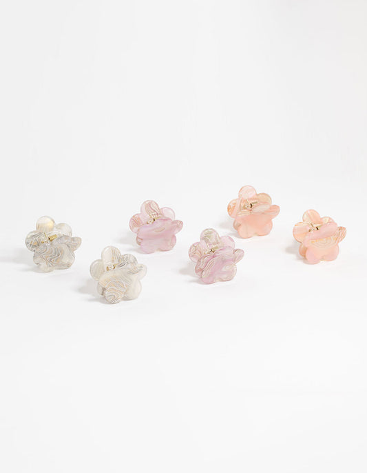 Acrylic Mini Daisy Claw Clips 6-Pack