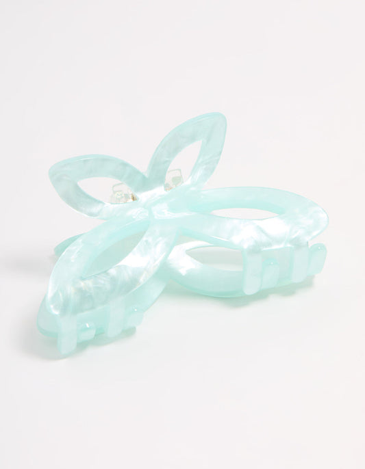 Blue Acrylic Butterfly Claw Clip