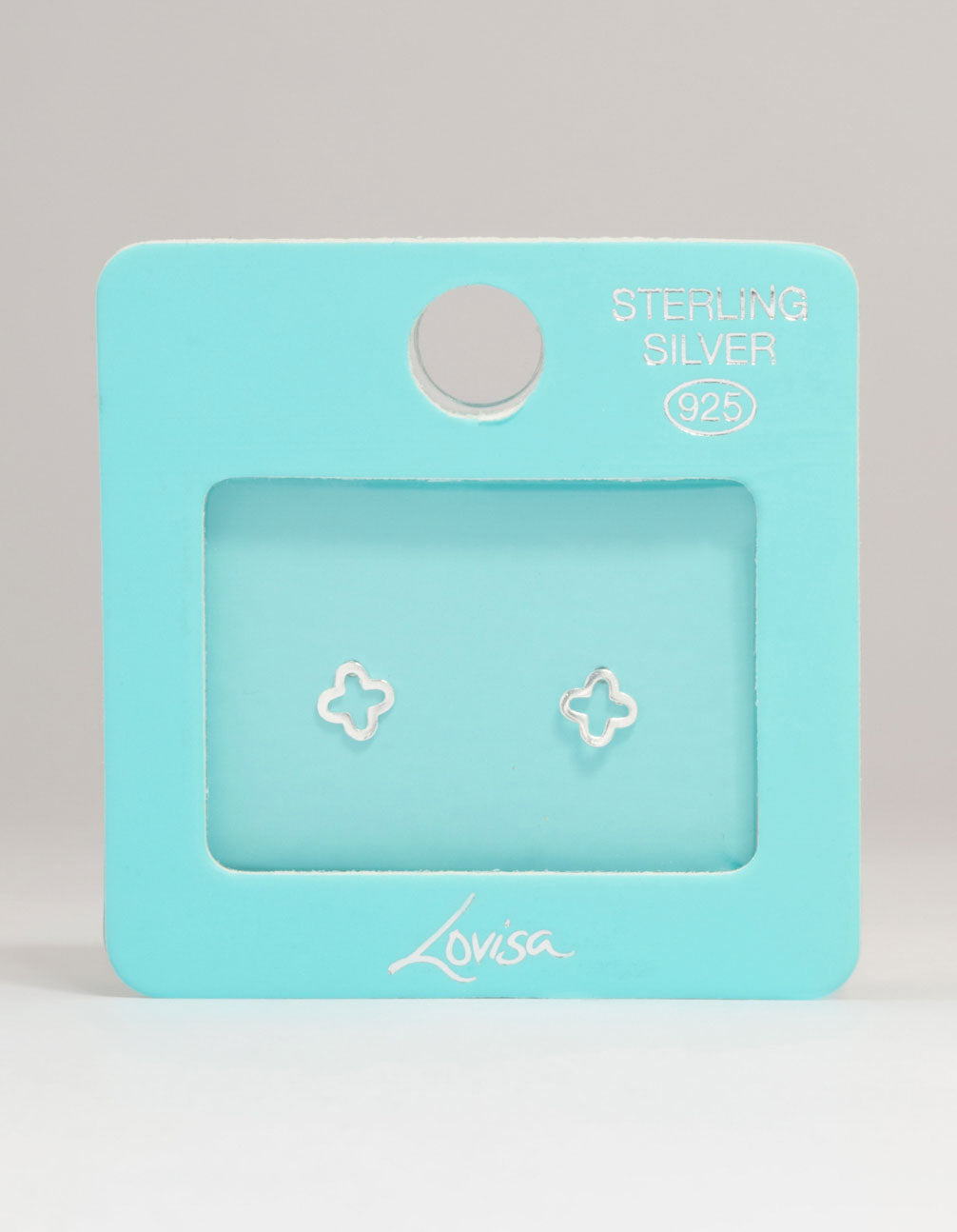 Sterling Silver Flower Outline Stud Earrings