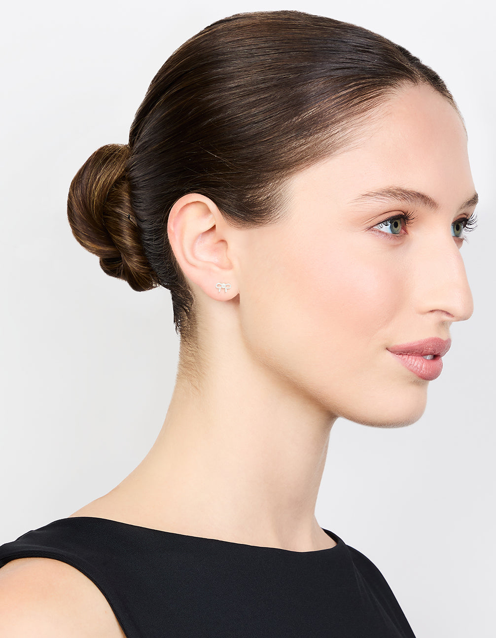 Sterling Silver Mini Clean Bow Stud Earrings