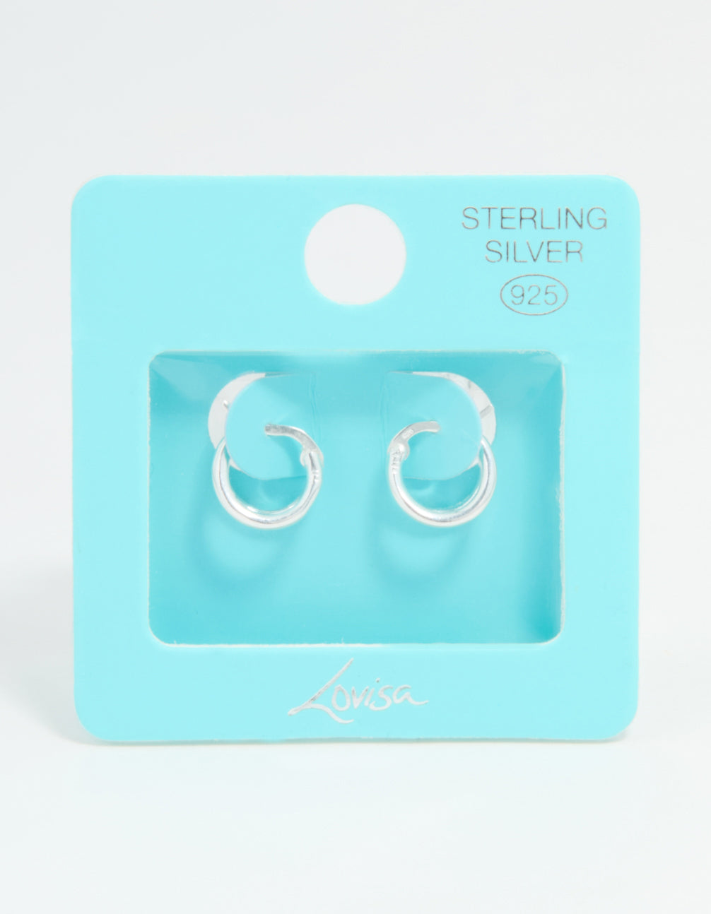 Sterling Silver Chubby Double Hoop Earrings