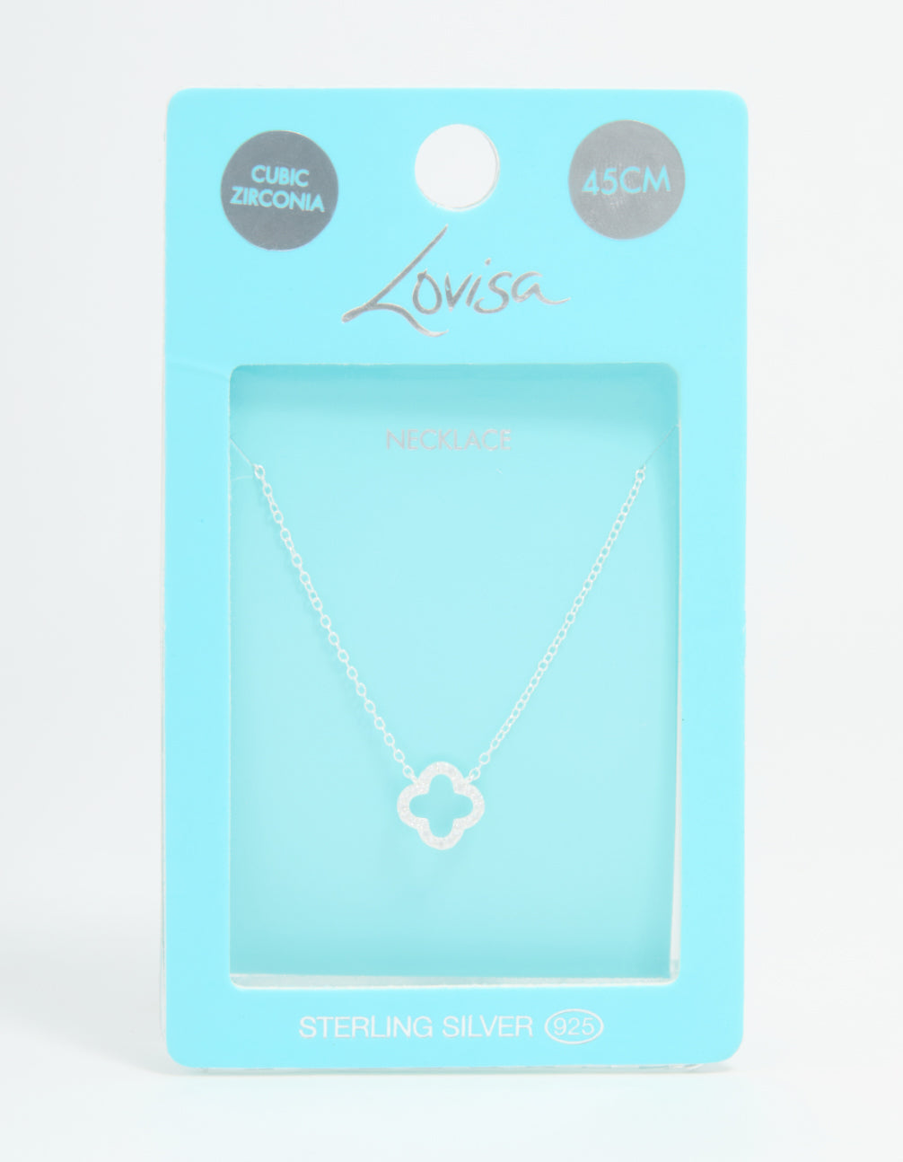 Sterling Silver Cubic Zirconia Flower Pendant Necklace