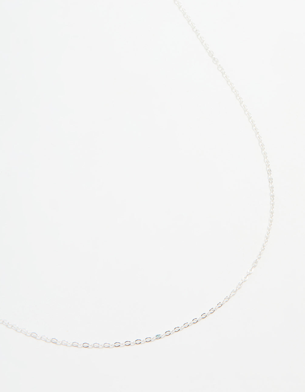 Sterling Silver Adjustable Plain Chain Necklace