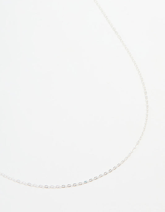Sterling Silver Adjustable Plain Chain Necklace