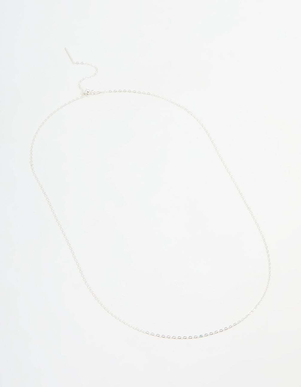 Sterling Silver Adjustable Plain Chain Necklace