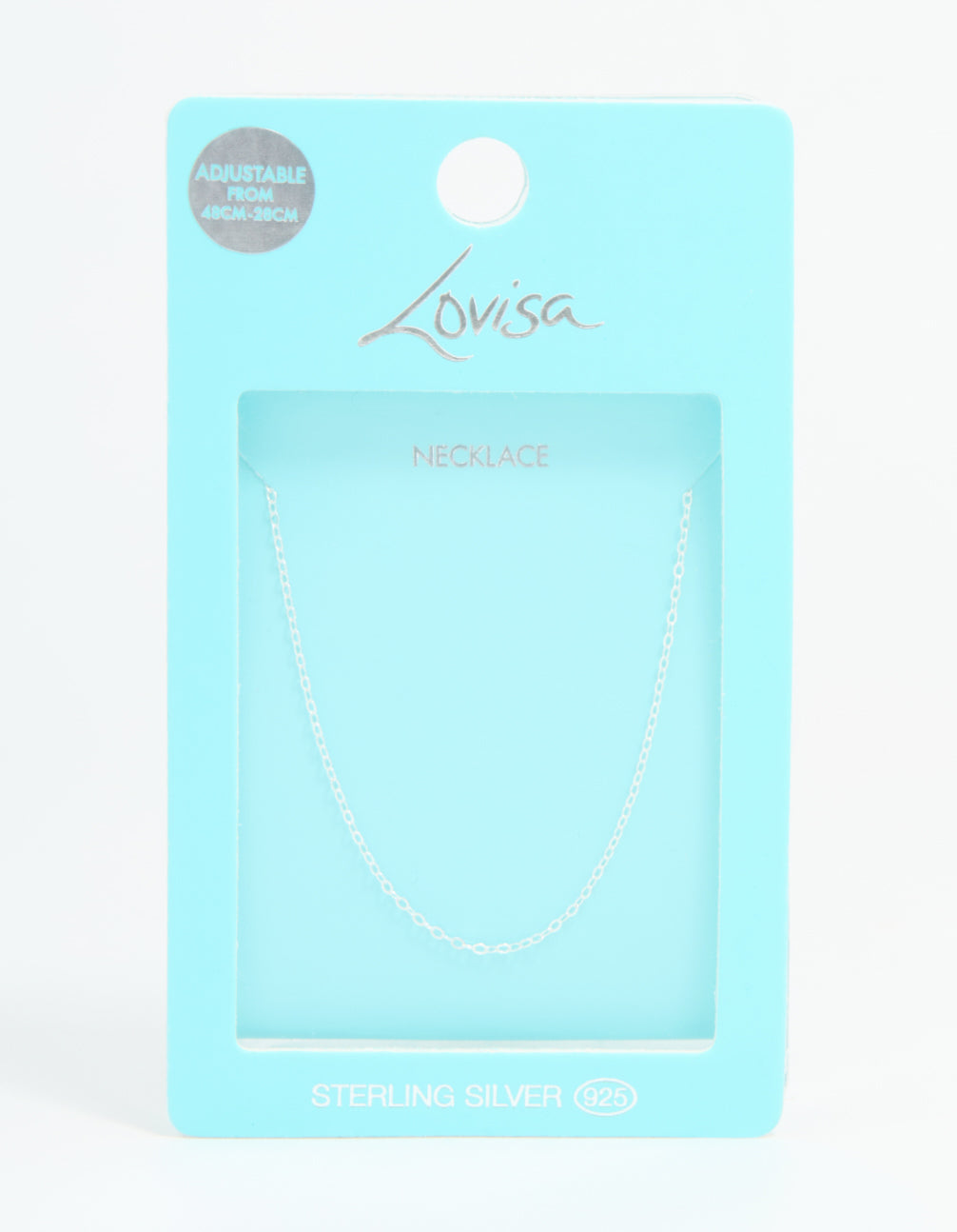Sterling Silver Adjustable Plain Chain Necklace