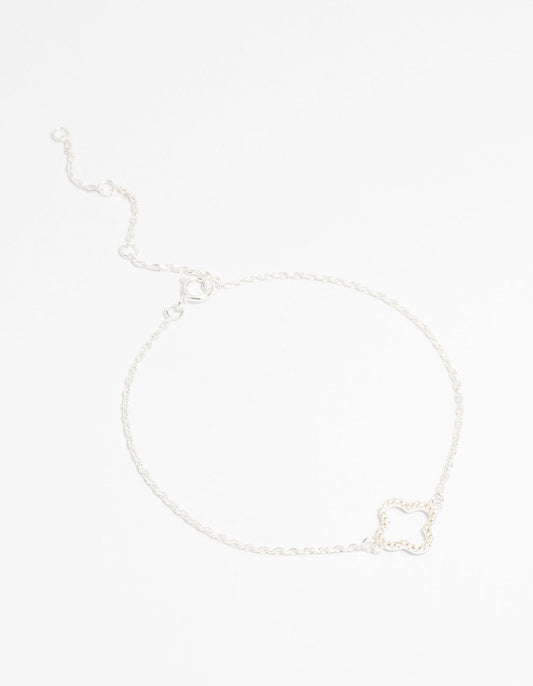 Sterling Silver Cubic Zirconia Flower Bracelet
