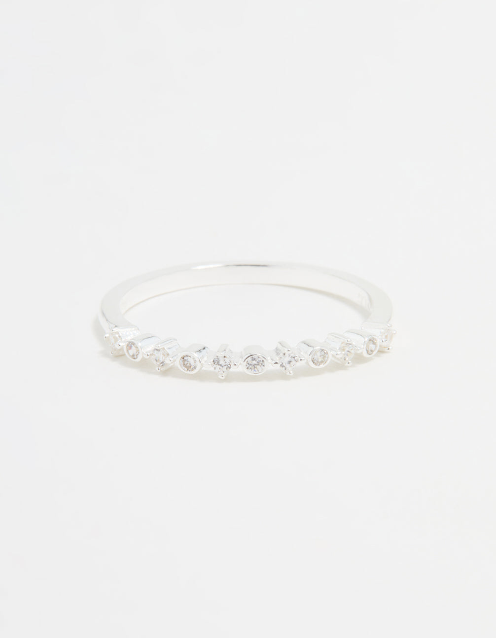 Sterling Silver Cubic Zirconia Circle Pave Ring