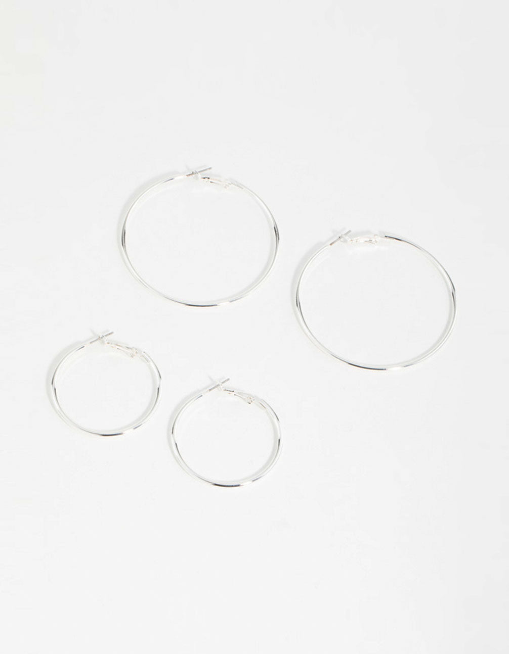 Silver Mixed Size Hoop Earrings 2-Pack
