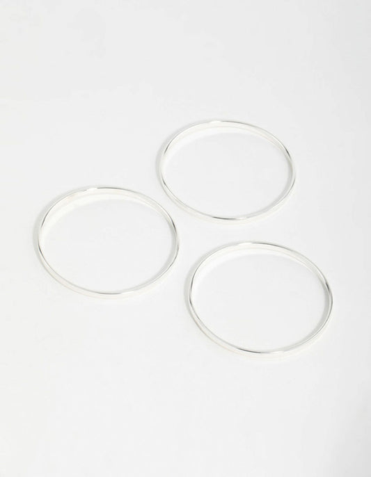 Silver Basic Bangles 3-Pack