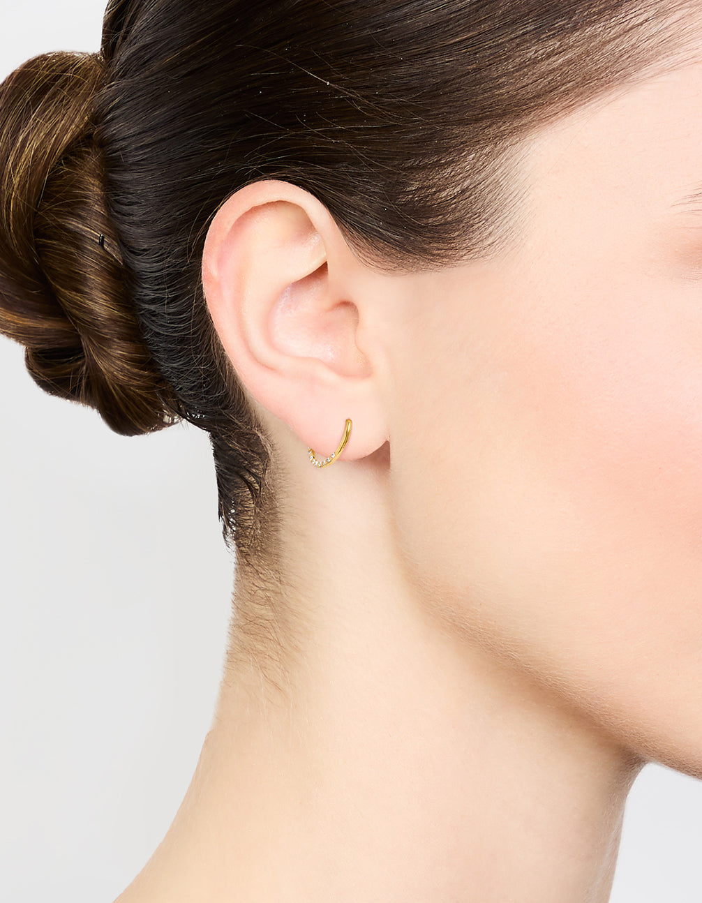 Gold Plated Surgical Steel Diamante Pavé Hoop Earrings