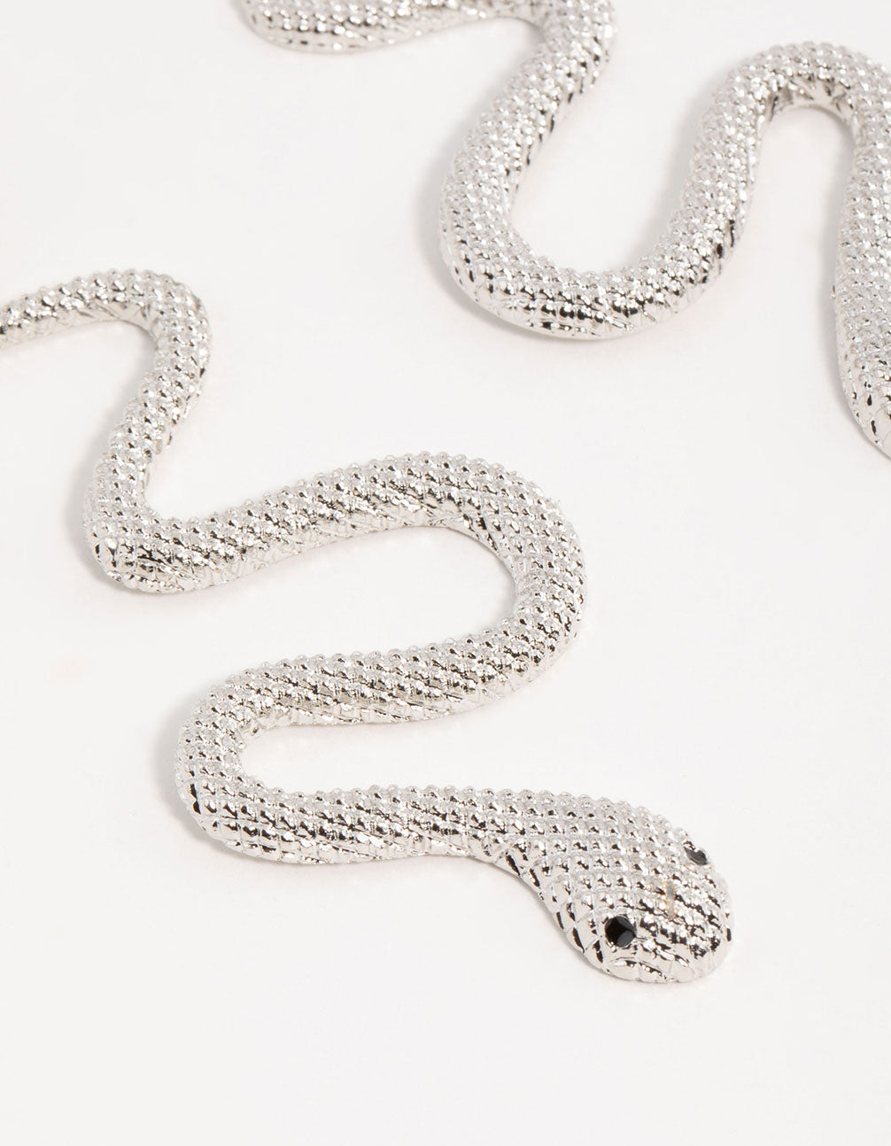 Silver Pearl Snake Drop Earrings