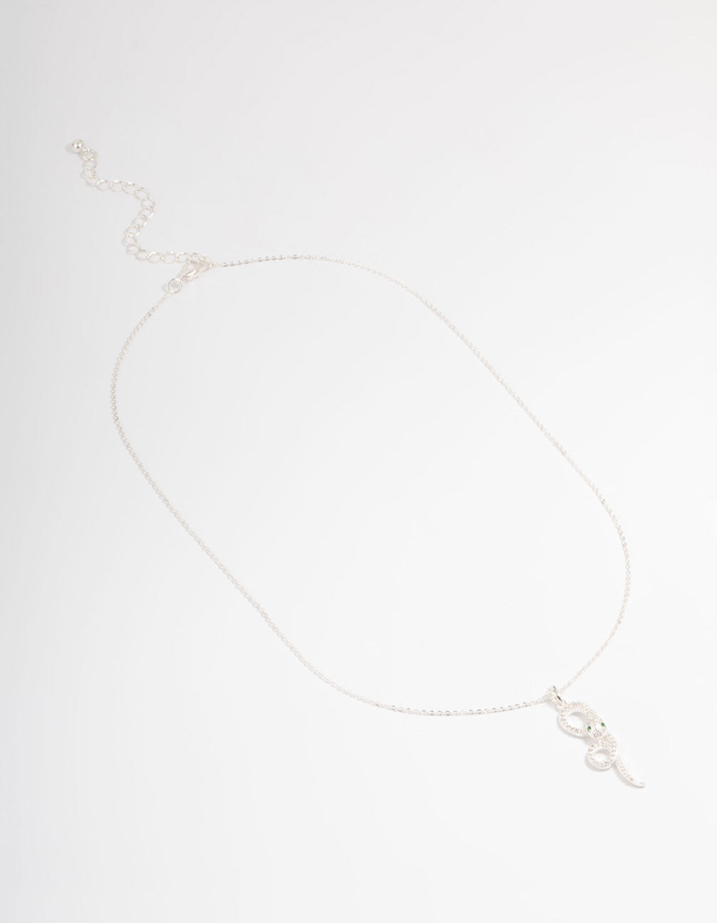 Silver Snake Swirl Pendant Necklace