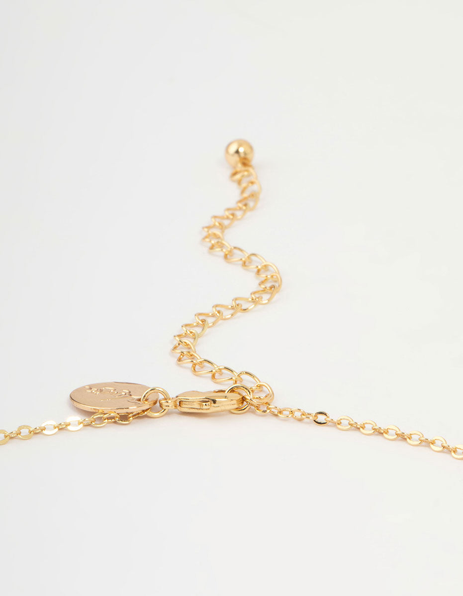 Gold Curved Snake Pendant Necklace