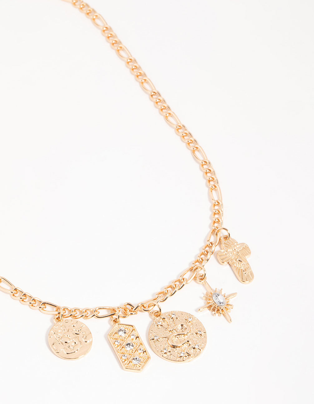 Gold Snake Charm Necklace