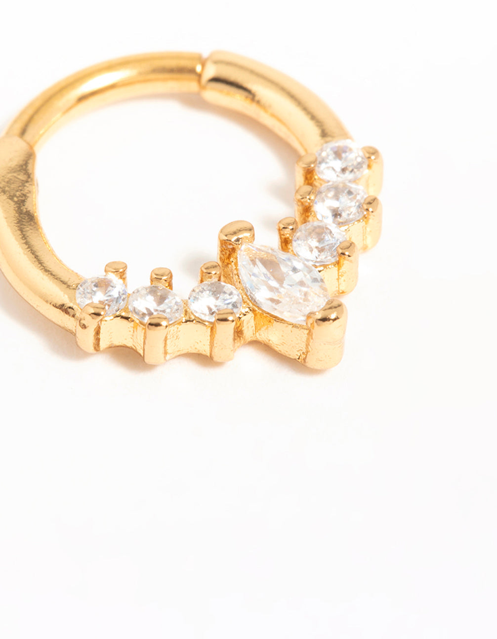 Gold Plated Surgical Steel Diamante Crown Ear Clicker