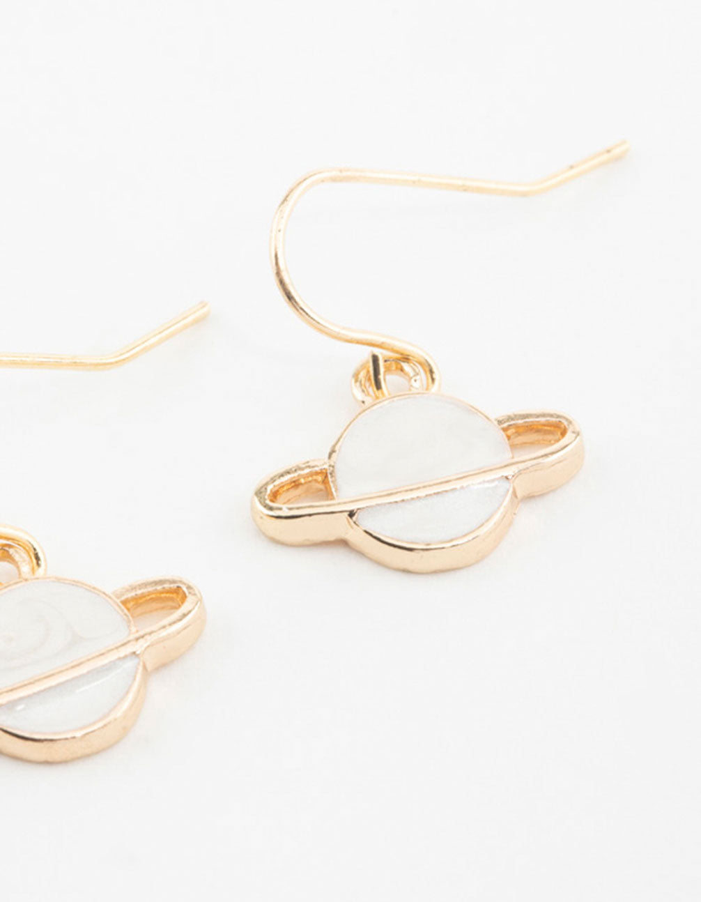 Gold Planet Hook Earrings