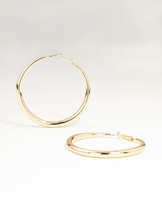 Gold Dome Hoop Earrings