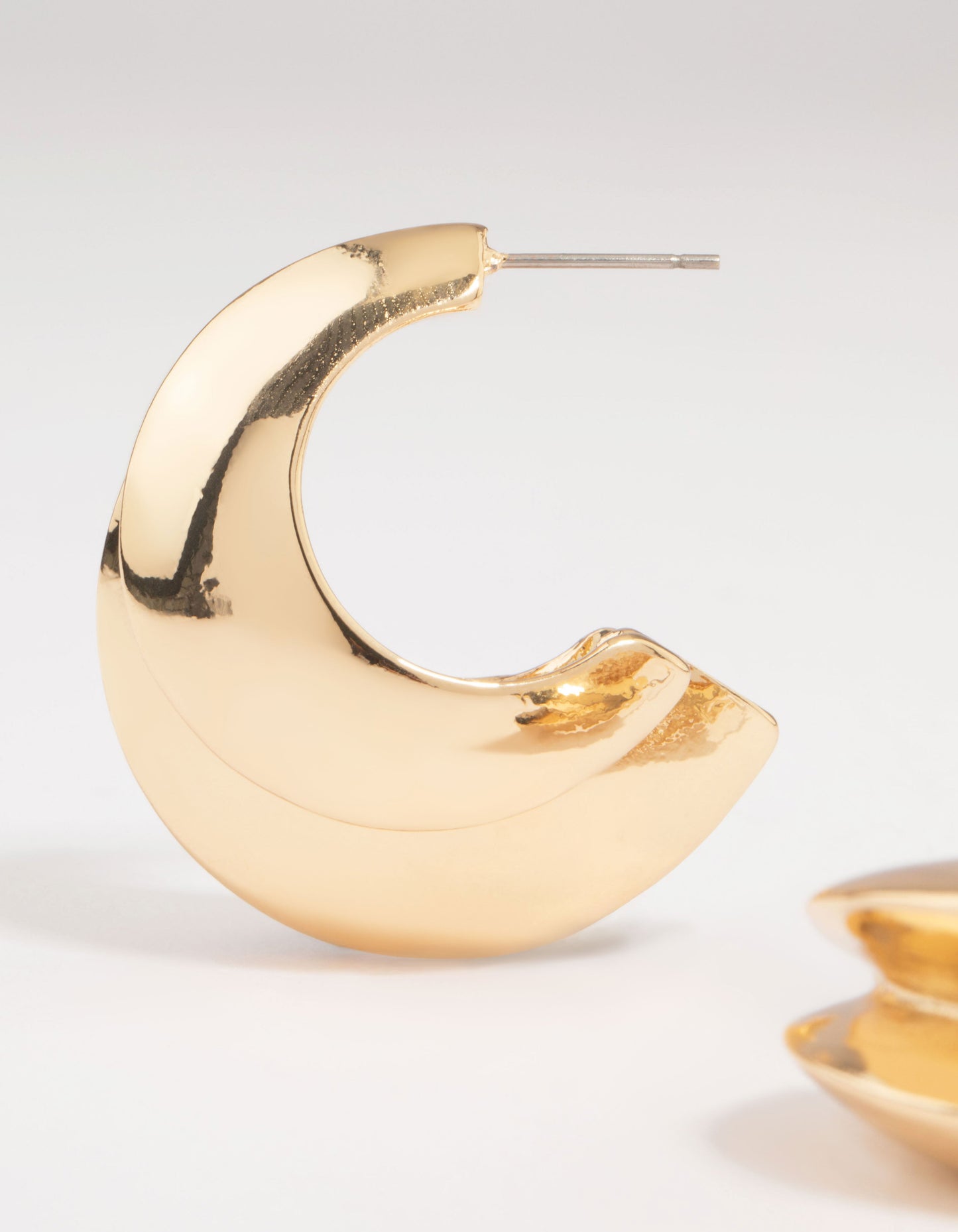 Gold Abstract Chubby Hoop Earrings