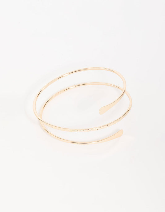 Gold Harmered Arm Cuff