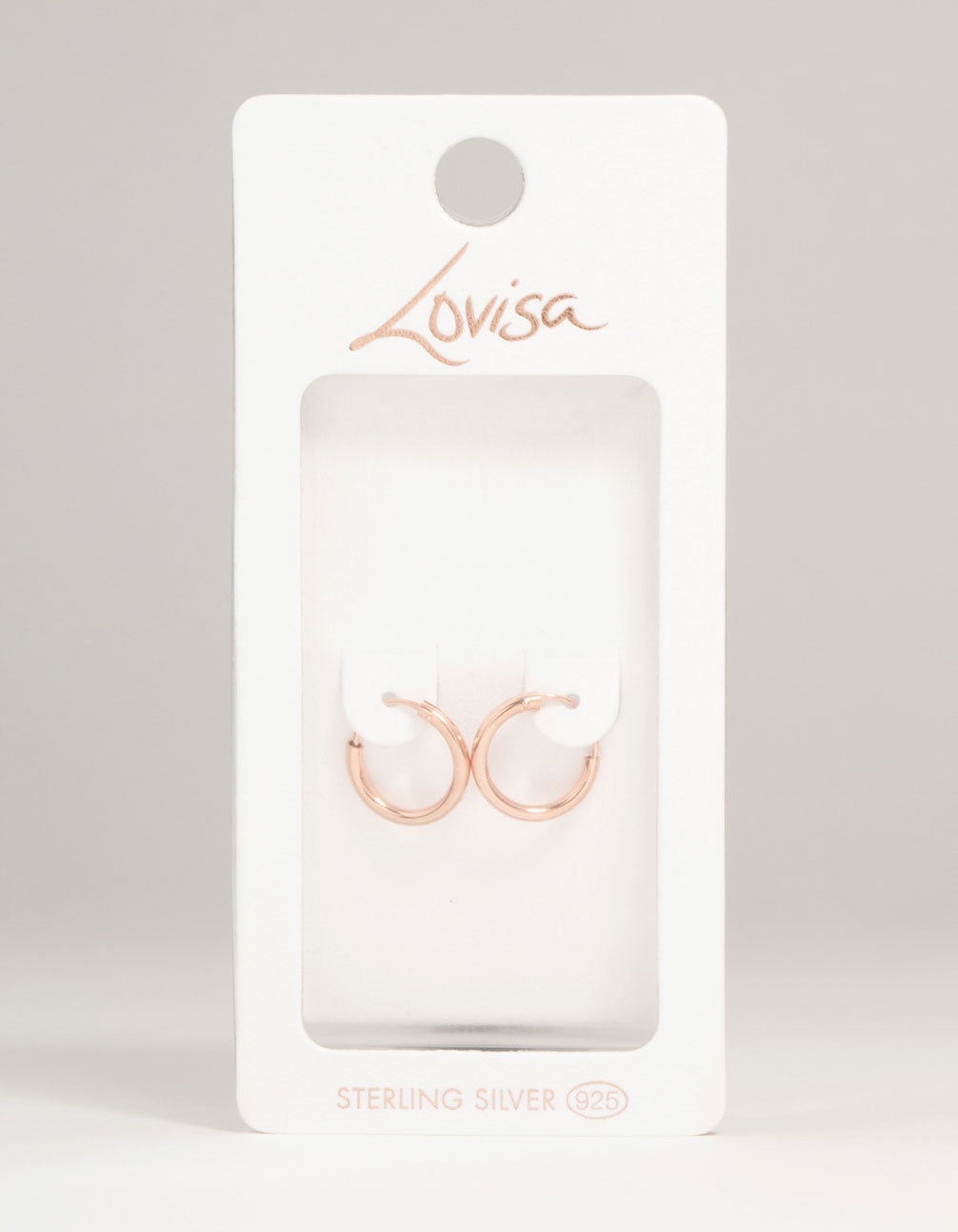 Rose Gold Plated Sterling Silver Hoop Earrings