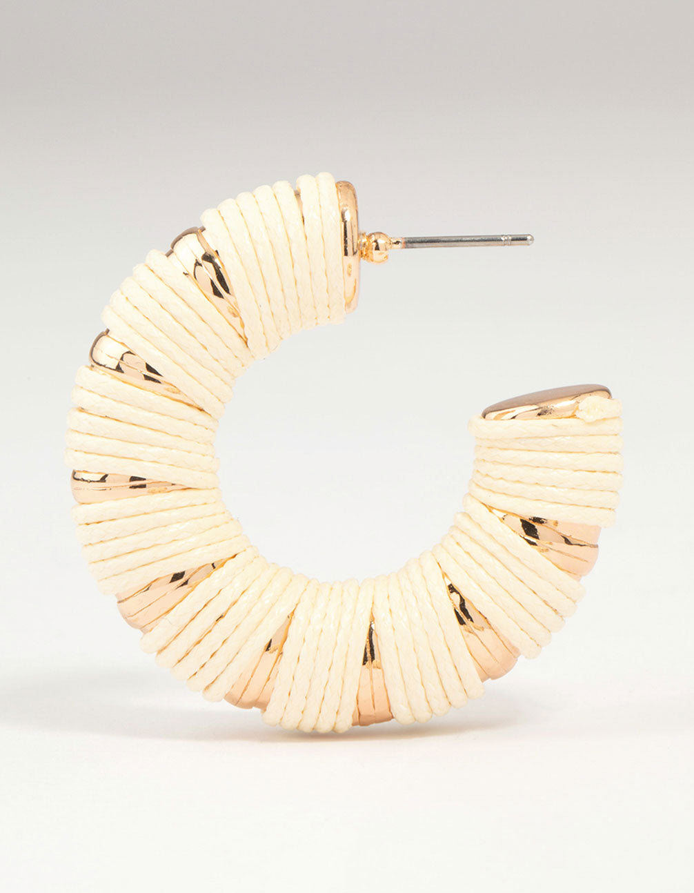 Gold & Paper Raffia Hoop Earrings