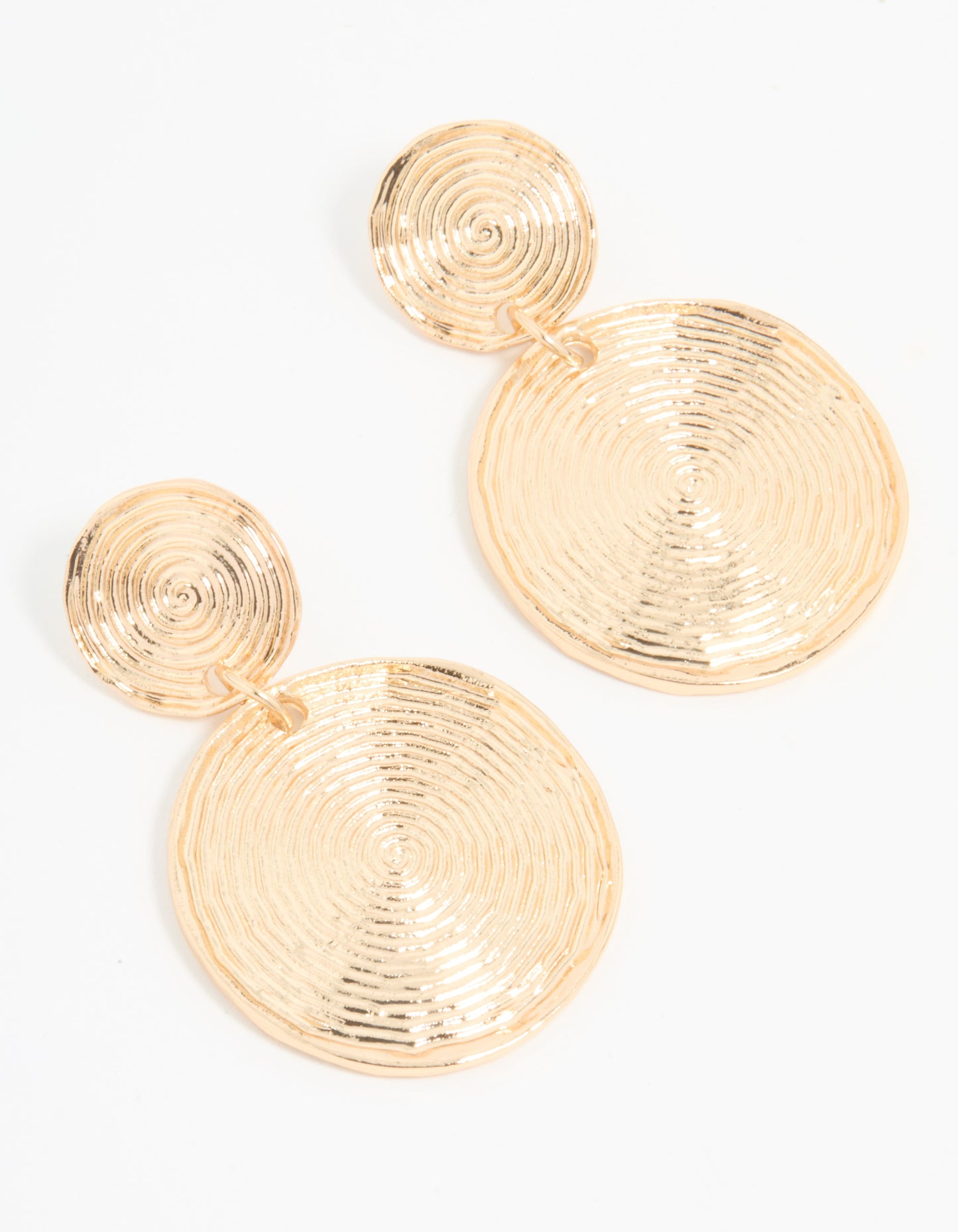 Gold Spiral Drop Earrings