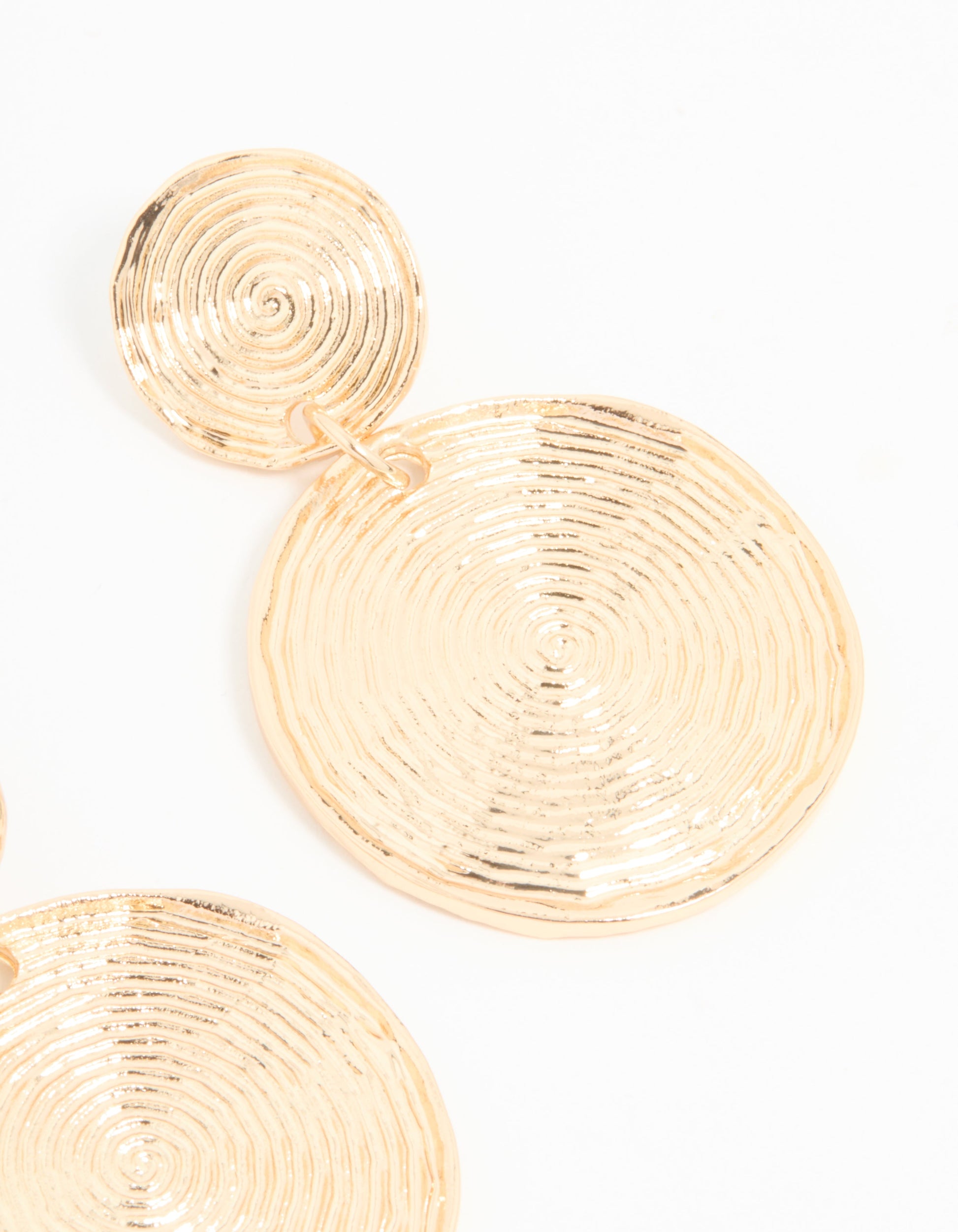 Gold Spiral Drop Earrings