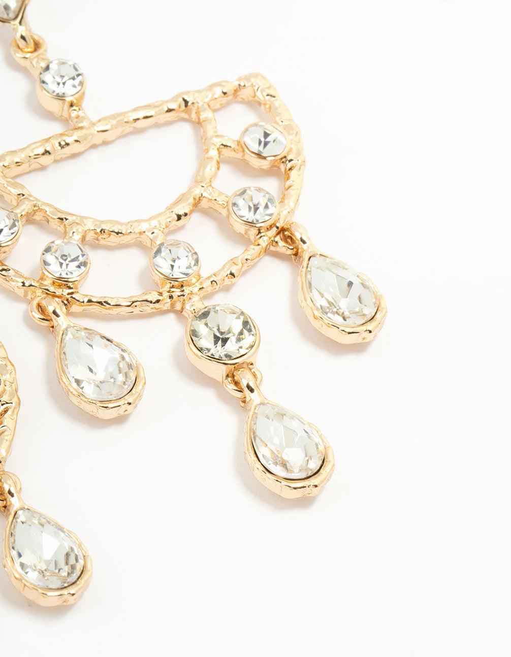 Gold Diamante Drop Earrings